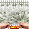 1/20PCS Agulhas de pinheiro artificiais de Natal Ramos de pinheiro de neve Plantas falsas DIY Enfeites de guirlanda de árvore de Natal Casa Presentes de Natal e Ano Novo