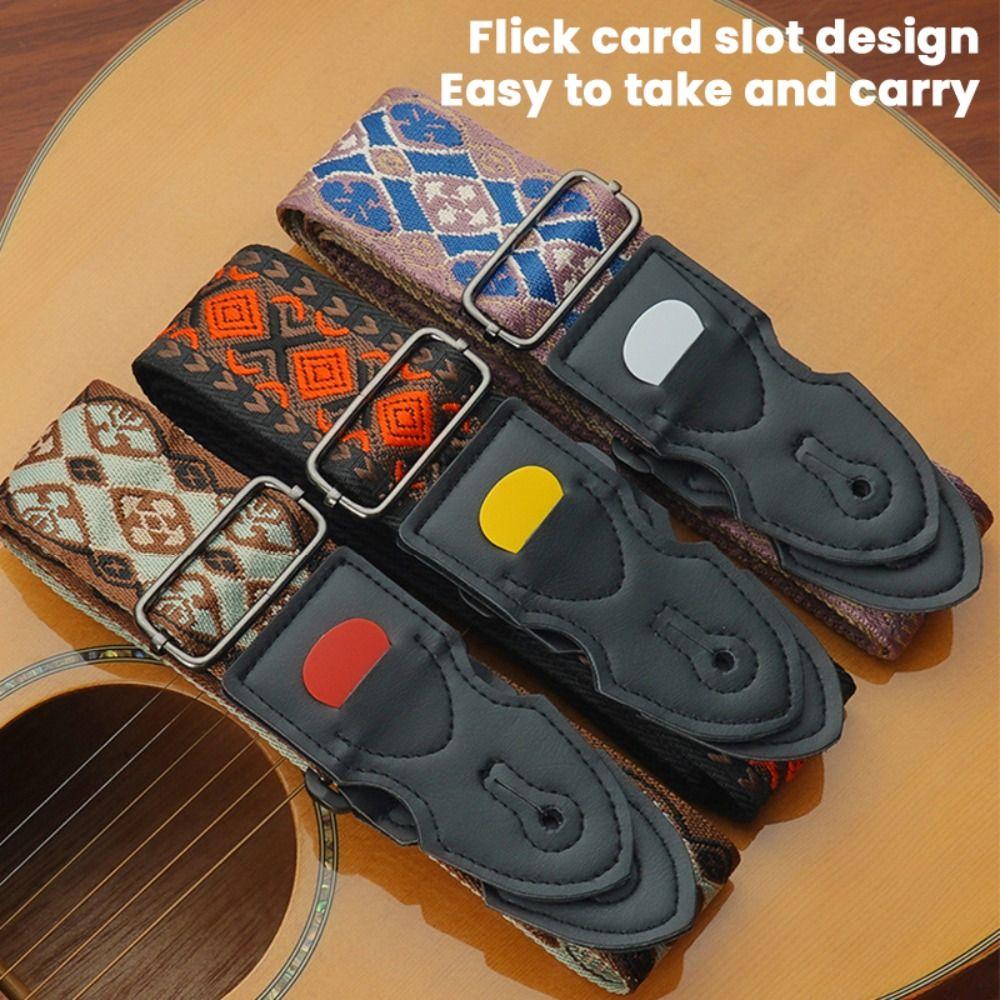 Ethnic Style Guitar Crossbody Strap Embroidery Ukulele Straps Belt Durable Guitar Strap Bass