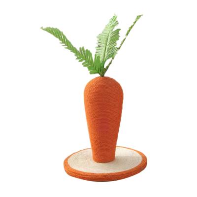 Cat Scratch Post Carrot Shape Soft Comfortable Vivid Lovely Thicken Durable Sisal Cat Scratcher Mat