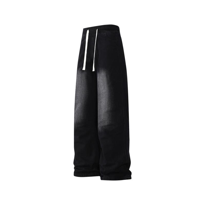 Micro-boot Jeans for Men 2025 New Autumn Retro Washed Pants Hong Kong Style Loose Straight Workwear Casual Pants