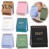 Business Planning Calendar 2027 English Desktop Calendar, Minimalist Table Planner with Gold Modern Desk Decoration Foil Cover, Thick Paper, 18-Month