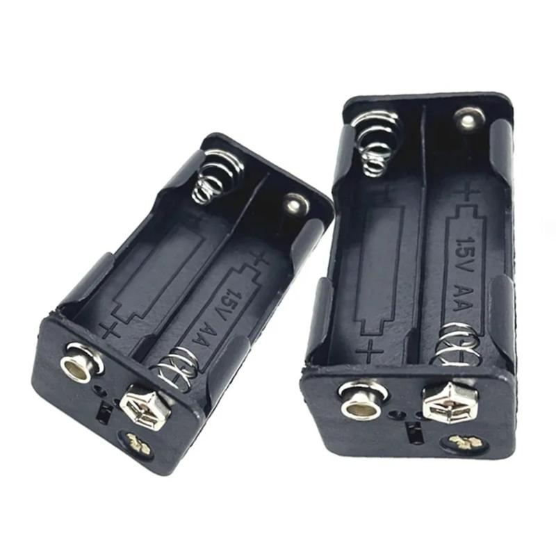 Pack of 5 4xAA Battery Holder Storage Box Case Battery Snap Connector Battery Storage Boxes Black Enclosure with 9V