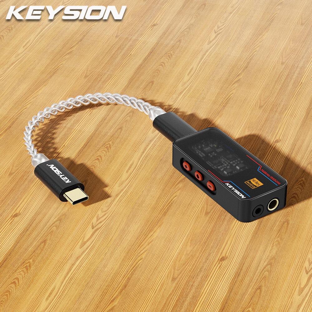 KEYSION Dongle Type C USB DAC AMP Audio HiFi Decoder Headphone Amplifier 2*CS43198 2*SGM8262 Chip 768kHz DSD256 3.5/4.4mm Output