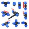 20/25/32/40/50/63mm PE Tube Connector Fitting Tee Water Splitter Tap Coupler Quick Valve Irrigation Plumbing Coupler