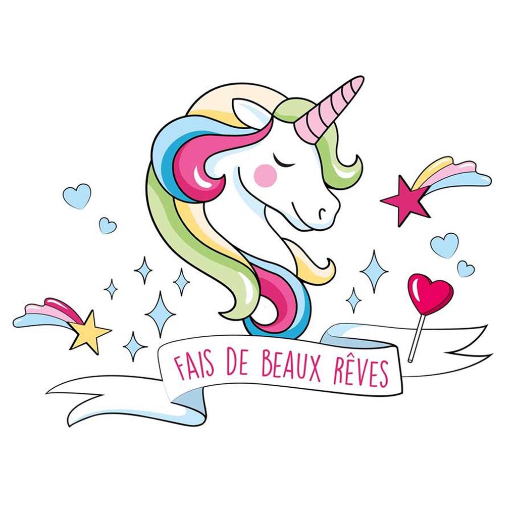 Les Trésors De Lily [Q6513] - Planche de stickers 'Licorne My Unicorn' (Fais de beaux rêves) - 50x70 cm