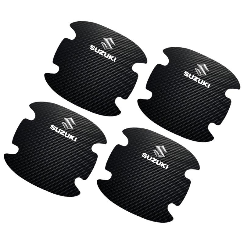 4 ks/sada Samolepka proti poškrábání kliky dveří auta Karbonové vlákno Pro Suzuki Jimny GW250 Samurai Vitara Swift Baleno SX4 Ignis Alto Splash Swace