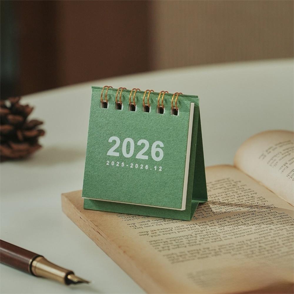 

Украшение рабочего стола 2026 Настольный календарь Портативный ежедневник Мини-календарь Офисные школьные принадлежности зелёный