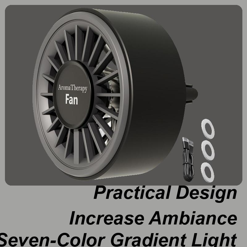 Car Fans USB Fan For Car Vent Scent Decoration With Colorful Light Portable Small Cooler For Pickup Vehicle Truck Home Room RV