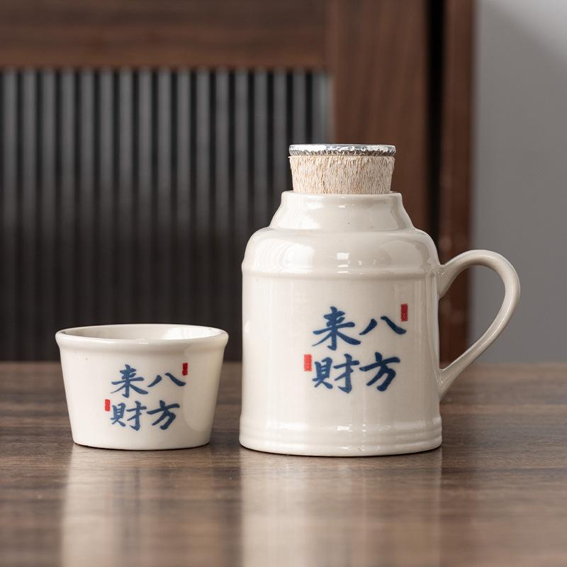 

Высококачественная маленькая кружка-термос с крышкой, керамическая чашка для тушения, китайская термобутылка большой вместимости, офисная чашка с ручкой