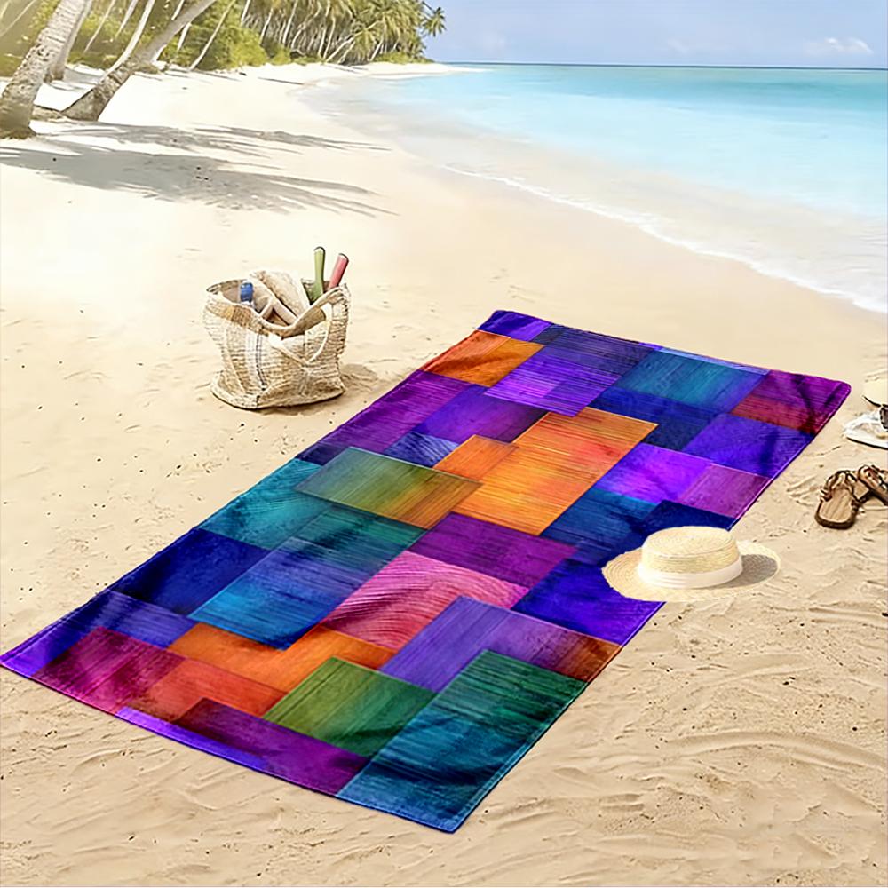 Colorful Abstract Geometric Pattern Beach towel quick-drying for travel outdoor sports jogging beach and swimming