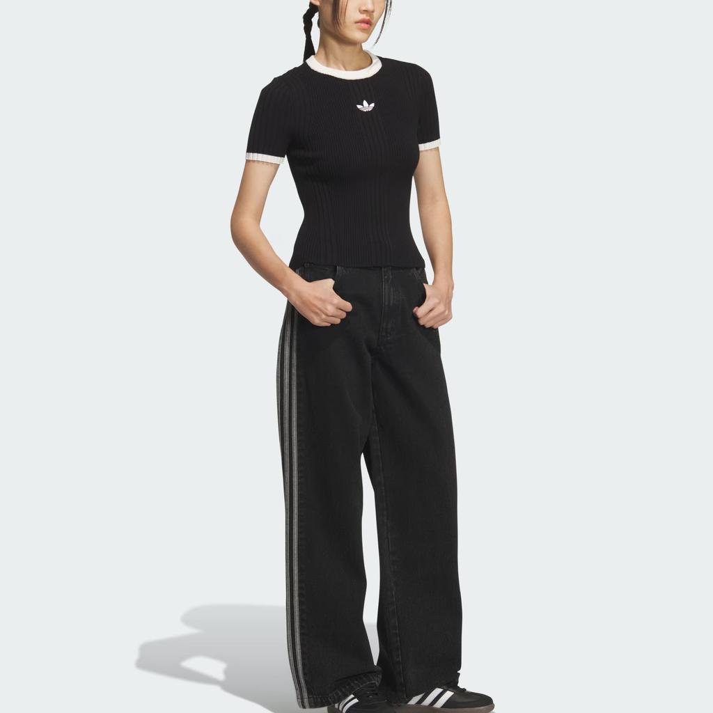 Adidas Originals Ott Tight Woven Sports Slim Fit Short Sleeve Regular T-Shirt Women Tops KS6110