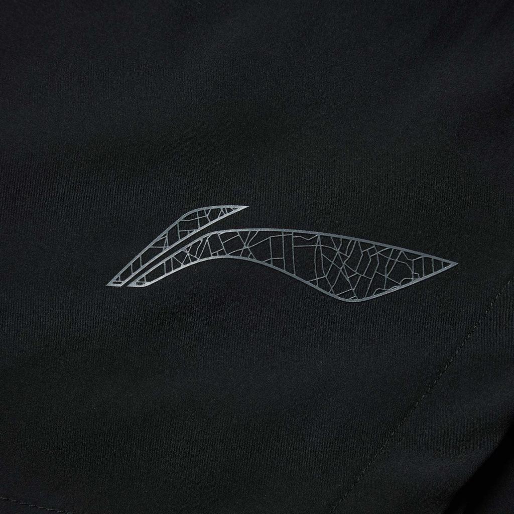 Li Ning Running Series Solid Color Mid Waist Comfortable Breathable Versatile Two In One Sports Shorts Men Shorts Black AKSU511-1