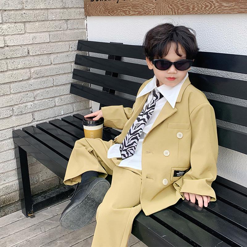 Boys' Suit Set 2023 Spring/Autumn: Stylish Korean-Influenced Casual Jacket for Kids