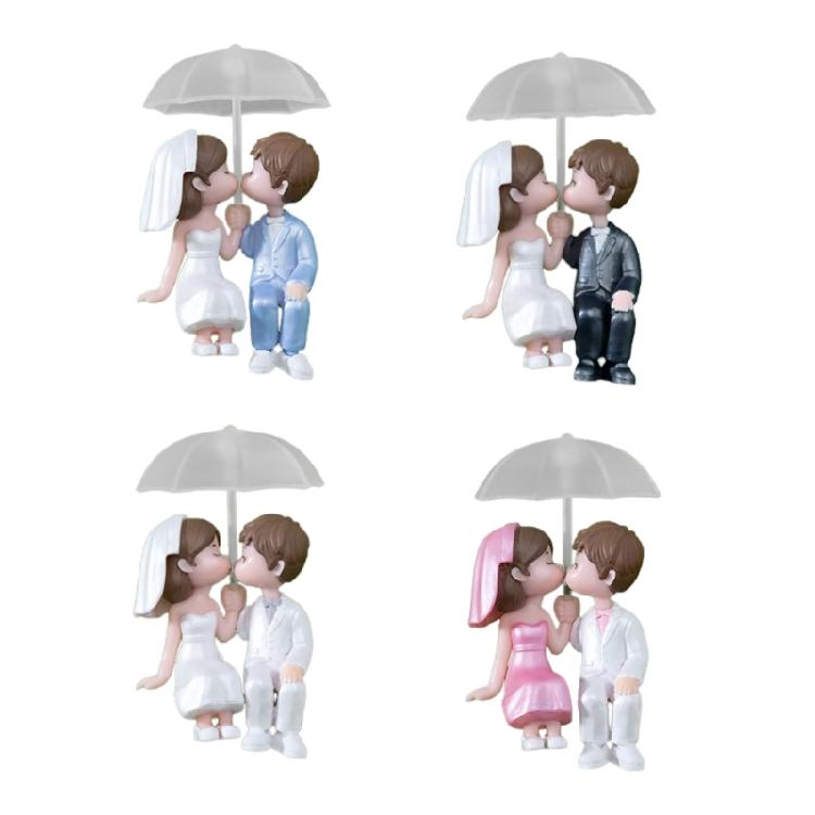 

Miniature Couple Figurines,Kiss Dolls Cake Toppers Fairys Garden Accessories for Microlandscape ,Plant Pots,Bonsais Crafts 1