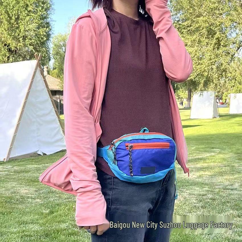 Trend Dopamin Colorblock Unisex Crossbody Sport Hüfttasche für Outdoor-Aktivitäten