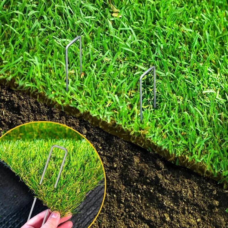 10 Pcs U-shaped Garden Nails Artificial Grass Nails Heavy Fence Pile Nails Fixed Lawn Barrier Ground Nails Gardening Tools