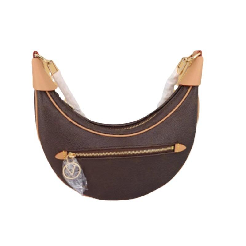 Classic Floral Genuine Leather Crossbody Chain Pea Bag with Logo for Women