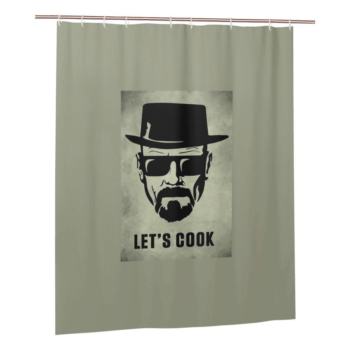 

Heisenberg Lets Cook Shower Curtain Bathroom Polyester Waterproof Bath Curtains With Hooks W60H190(CM)-1 Pcs
