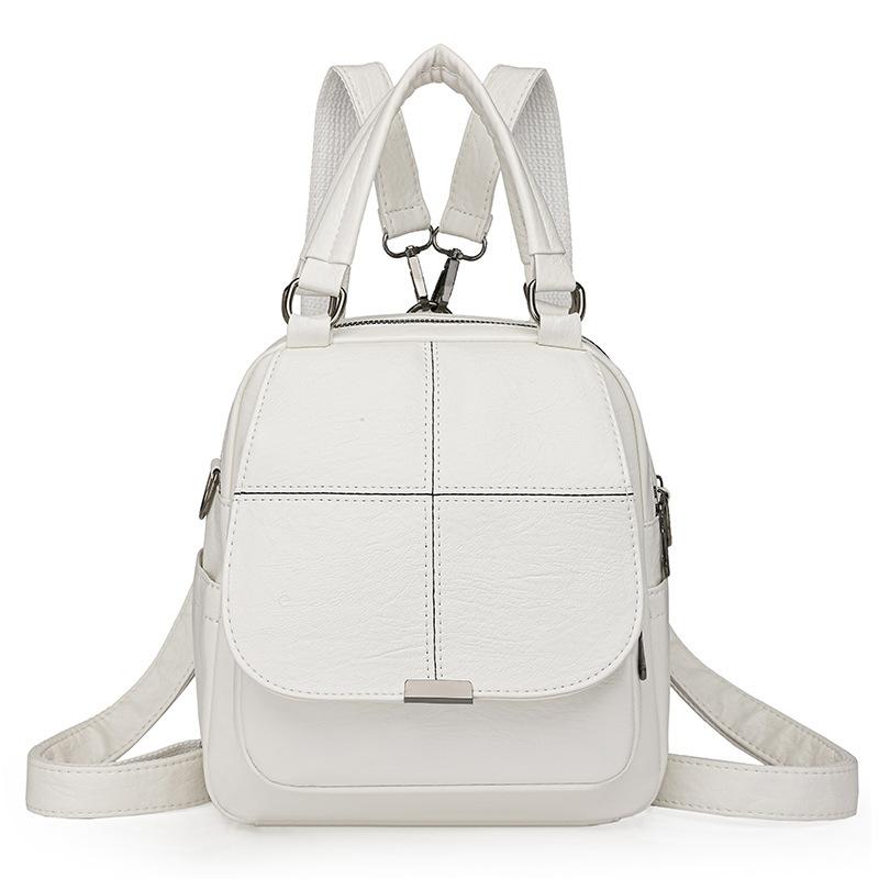 

New Women s Chest Bag Korean Version Casual Crossbody Bag Women s Retro Soft Leather Versatile Shoulder Bag Explosive Backpack білий