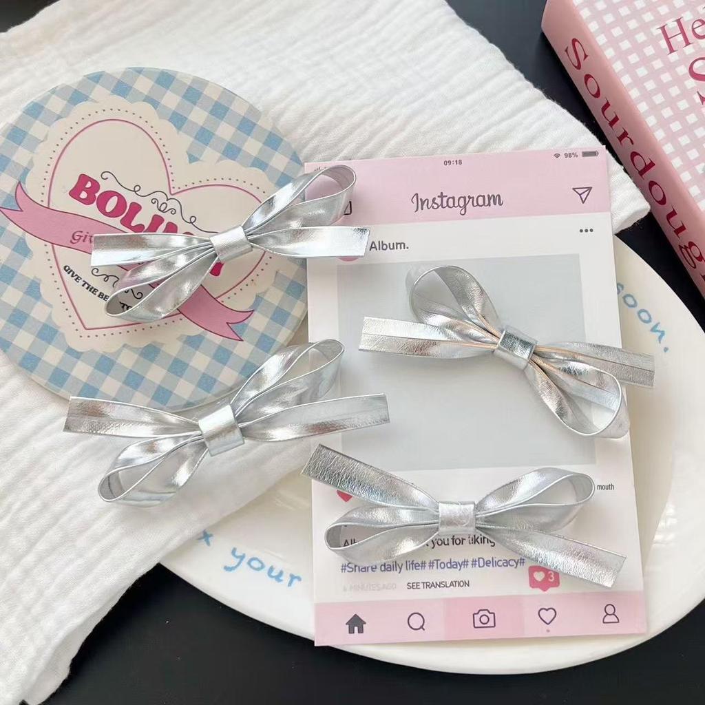 Gentle White Lace Bow Duckbill Clip for Bangs & Ponytails