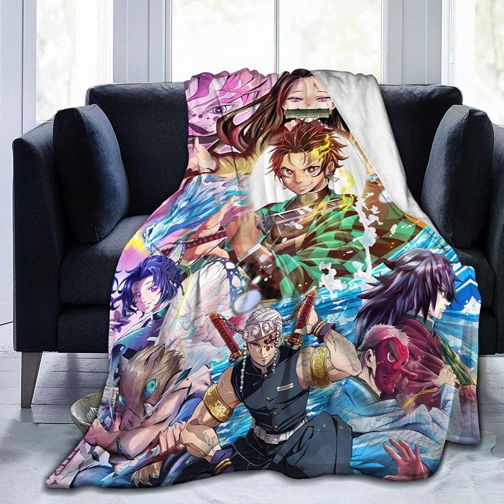 Demon Slayer Anime Bedding D Printed Quilt for Adults  Kids Soft Fleece Blanket Sofa Throw Size x Inches
