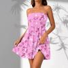 Women Casual Sleeveless Summer Dresses  Spring Patchwork Boho Floral  Cocktail Party  Dress