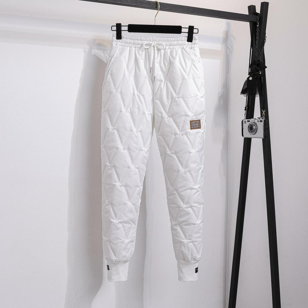 Plus Size Women's Down Cotton Pants Winter Thick Warm Harem Pants Elastic High Waist Casual Loose Trousers Pantalons