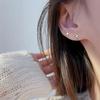925 Silver Stud Earrings, High Polish Star Earrings, Dainty Hypoallergenic Ear Jewelry Stud Earrings for Women Girls