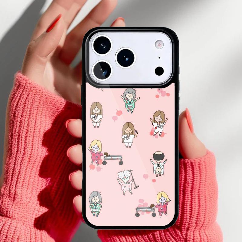 Süße Cartoon Medizin Krankenschwester Arzt Handyhülle für iPhone 17 16 15 14 13 Pro Max Rückabdeckung für 12 11 Pro Hülle