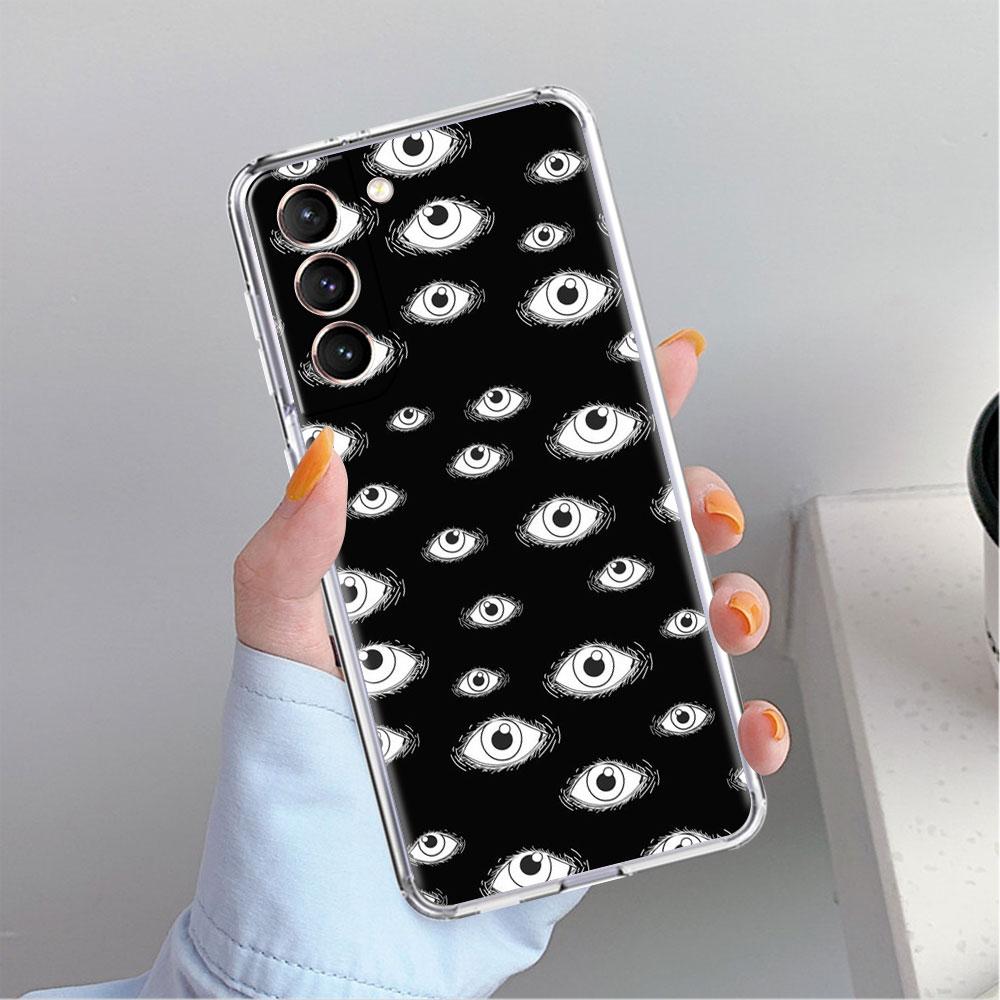 

Прозрачный чехол с жутким лицом, глазами и смайликом для Samsung Galaxy S22 S20 FE S21 S10 S9 Plus Note 20 Ultra 10 Lite Samsung Note 9