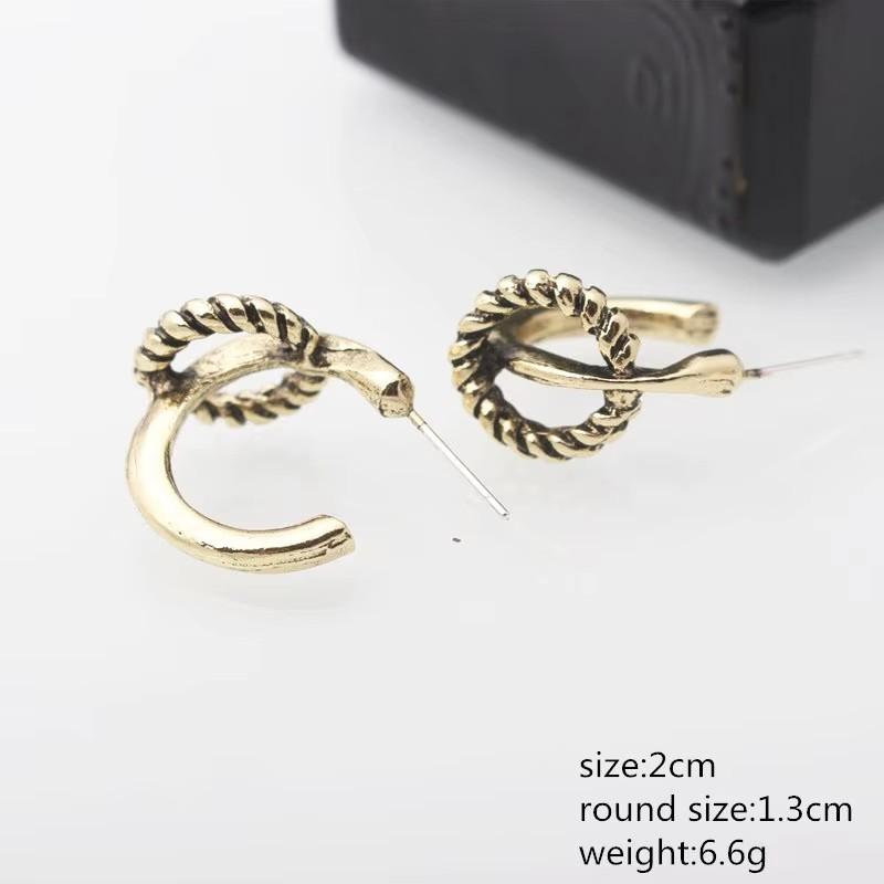 Gold Metal Dangle Earrings Punk Personality C-shaped Women Drop Earrings Hollow Geometric Statement Fashion Ear Jewelry