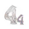 0-9 Number Number Balloon Stand 3D Silver Aluminum Film Digital Balloon Frame Giant Size 65 Inch Foil Number Balloon