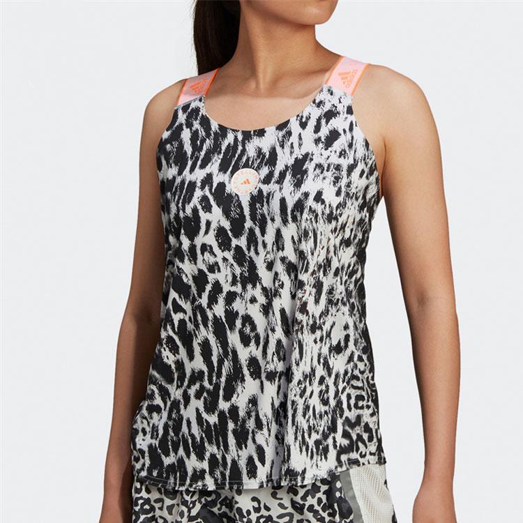 Adidas Leopard Print Full-Body Fitness Running Tank Top Women Tops Black White FU1582