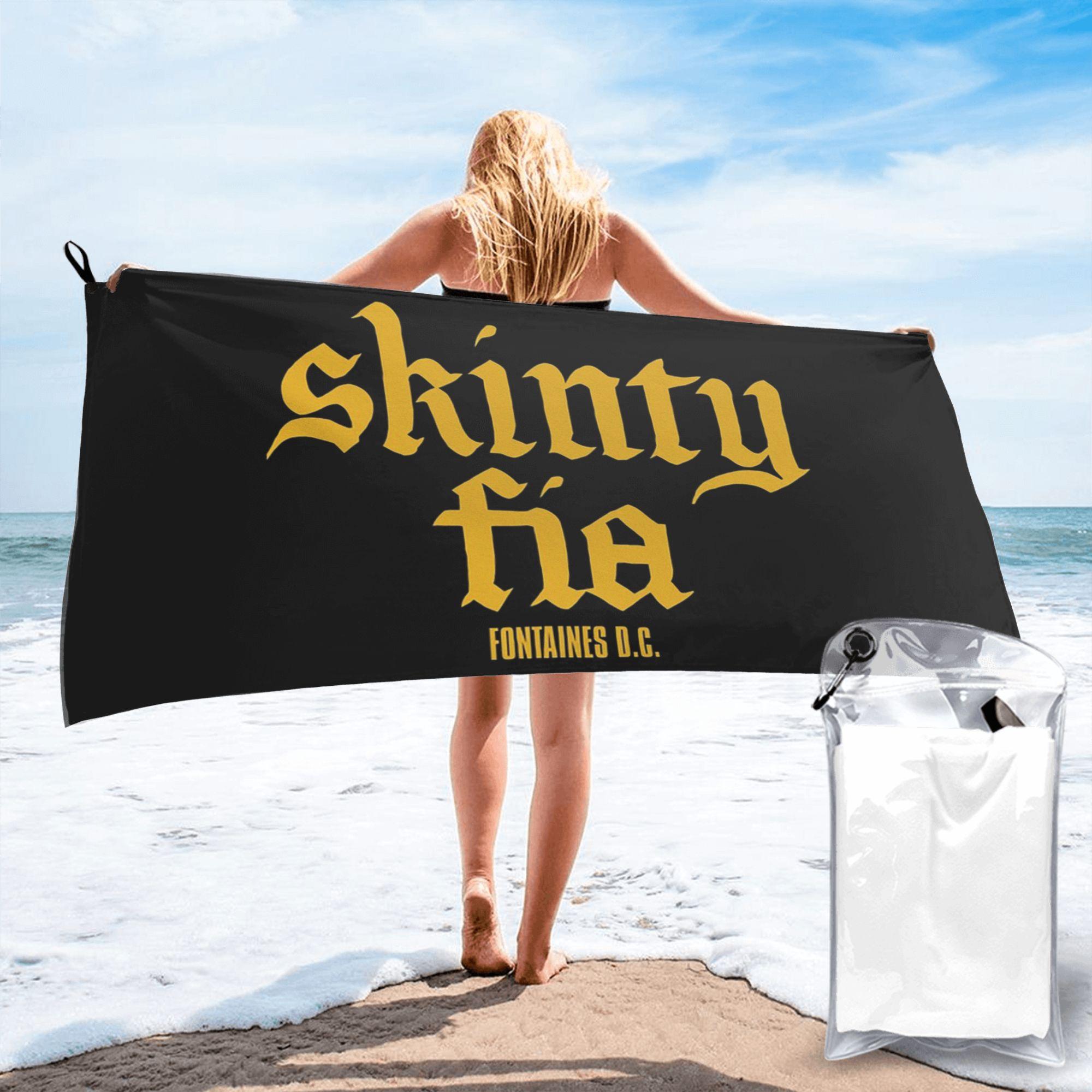 

Fontaines DC Merch Skinty Fia Beach Towel Soft Microfiber Quick Dry Absorbent Quick Towels For Pool W30*H60(CM)