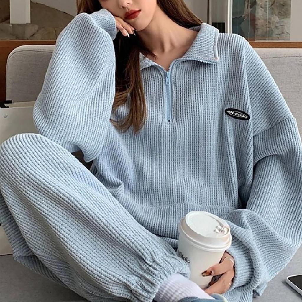 Women's Suit Sportswear Korean Style Loose Fashion Casual Running Two-piece Set