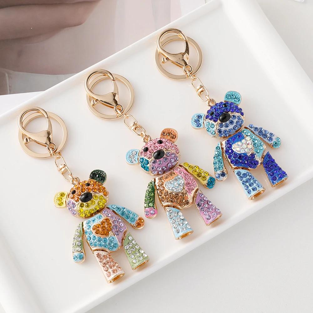 Colorful Bear Series Dazzling Colors Love Bow Bears Pendant Accompanying Gift Wedding Souvenir Bag Charm