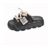 Mode Damen Cowboy Hausschuhe Schnür-Flache Sandalen Plateau Freizeitschuhe 2025 Trend Komfort Sommer Offene Zehen Mujer Pantoletten
