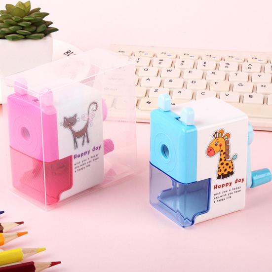 Pencil Cutter Labor-saving Anti-skid with Drawer Holder Comfortable Grip Cartoon Sharpening Detachable Rotary Pencil Sharpener Machine Accessories