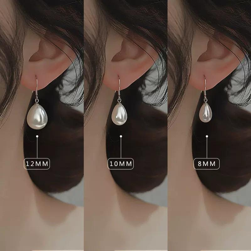 Elegant Imitation Pearl and Diamond-Studded Earrings for Women
