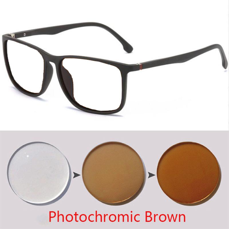 Square Glasses Men Thin Leg Minus Lens Prescription Eyewear Diopter 0 -0.5 -0.75 -1.0 To -6.0