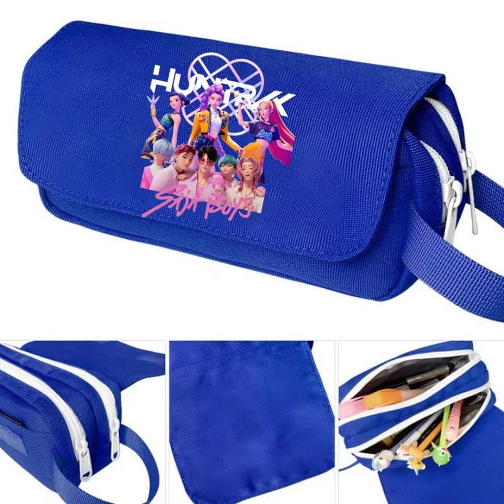 Witch Hunters Cartoon Print Large Capacity Double-Layer Portable Pencil Bag For Primary And Secondary School Students