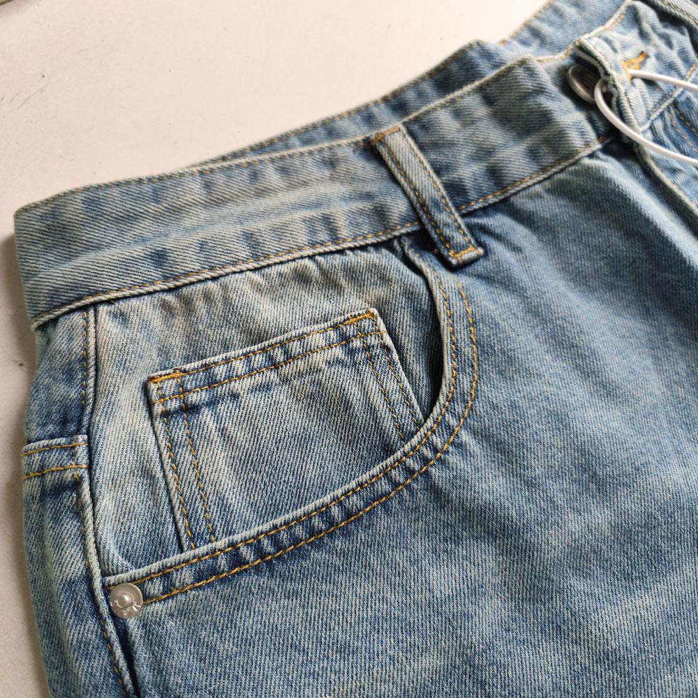 Men‘s Y2K Vintage Casual Wide Leg Jeans Ful Lentgh Baggy Pants Trousers Light Blue Denim Jeans New Streetwear Hip Hop