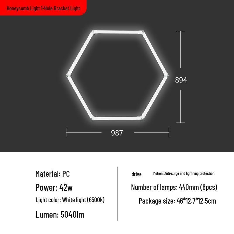 Светодиодные сотовые светильники высокой яркости, водонепроницаемые, для автомойки и ремонтных мастерских 6500K 220V