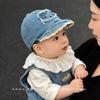 Chapéu de Bebê Jeans Gatinho Fofo - Boné com Aba Macia para Proteção Solar de Crianças Pequenas na Primavera e Outono