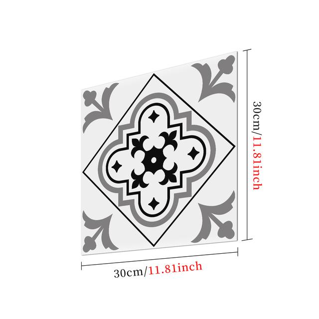 1Pcs Floor Tile Decoration Stickers Portuguese Tile Style Home Self-Adhesive PVC Waterproof Frosted Thickened Non-Slip Floor Stickers 30X30cm