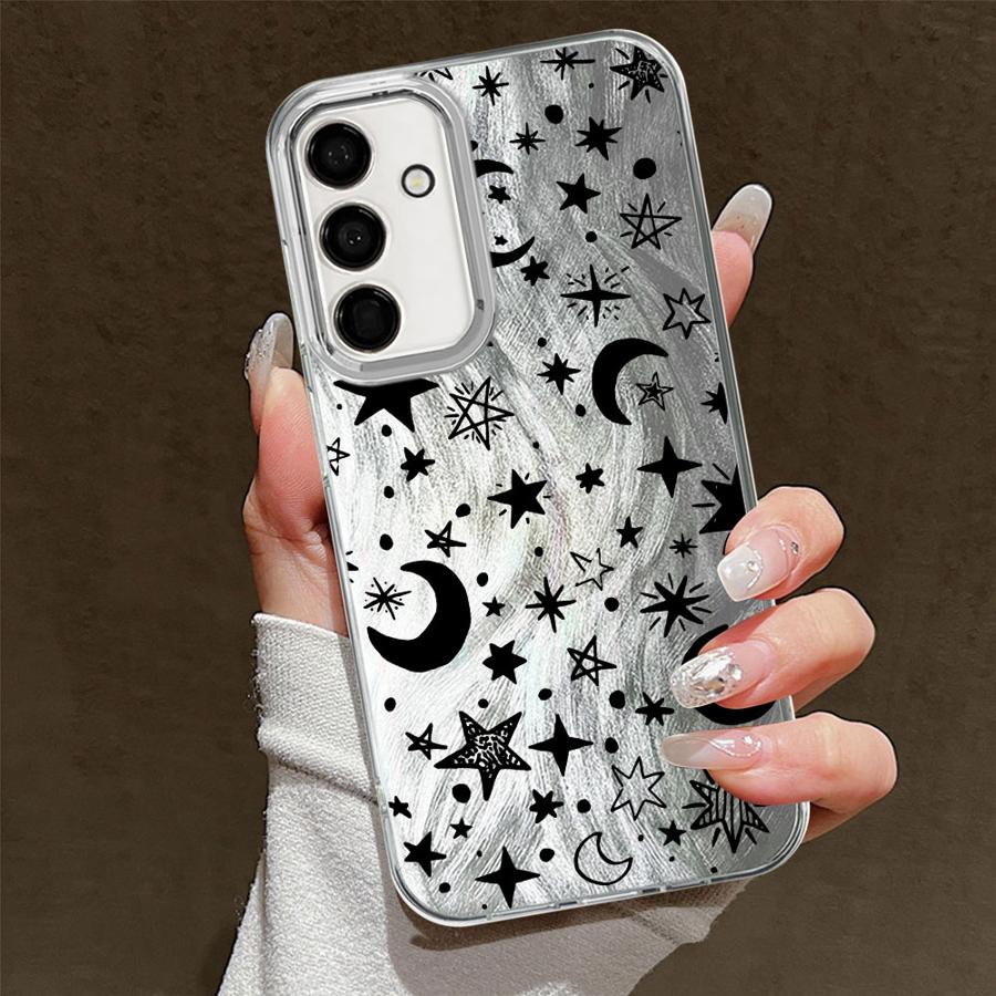 Phone Case for Samsung Galaxy A26 A55 A21s A23 A33 A34 A35 A36 A13 A14 A24 A51 A52 A15 A16 Soft Shell Line Moon Pattern
