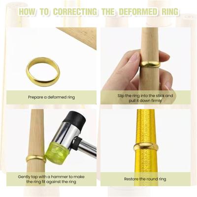 Ξύλινα δαχτυλίδια κοσμημάτων Sizing Stick Sturdy Jewelry Maker's Ring Sizing Tool Wood Mandrel with Measurements for DIY Projects