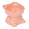 Raised Pet Bowl Prevent Tipping Cartoon Shape Plastic Elevated Cat Bowl for Water Food Pink