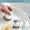 Multipurpose Dish Brush with Handle Kitchen Scrub Brushes for Cleaning Dish Scrubber with Stiff Bristles for Sink Pots Pans