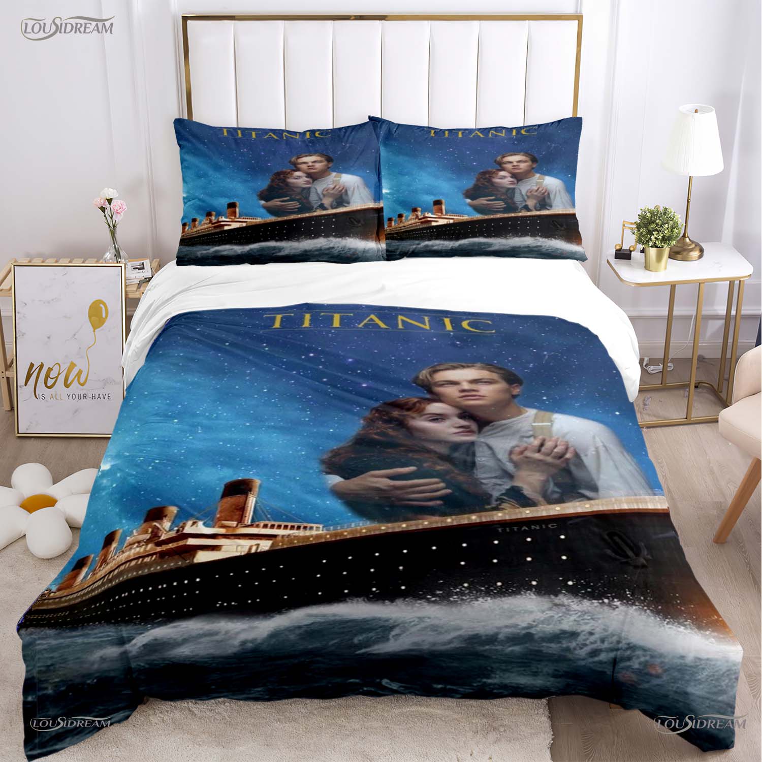 

Titanic Romantic Love All Season Duvet Cover Comforter Beding Set Soft Quilt Cover And Pillowcases Boys Single/Double/Queen/King AU Single(140*210cm)3pcs